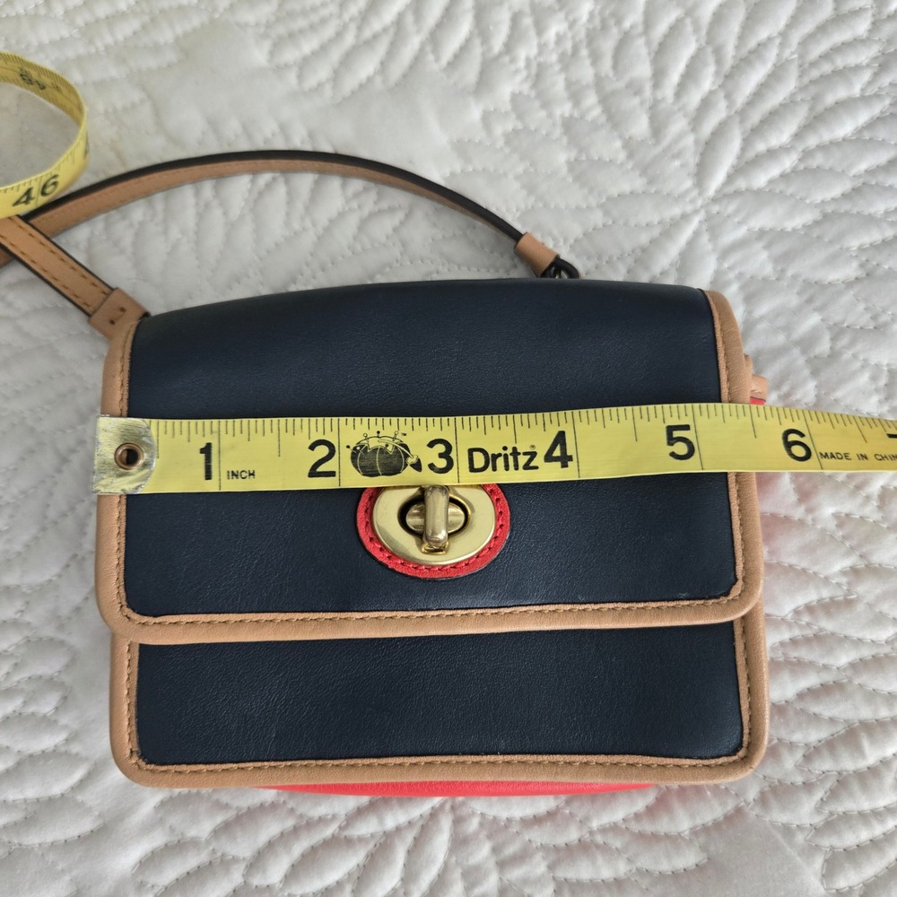 Vintage Coach Legacy Spectator Mini Bag Navy Tan Red Crossbody #6825 - Picture 11 of 13